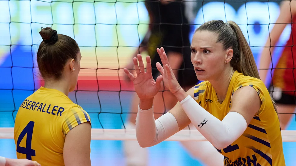 Sverige lyckades inte besegra Ukraina i den första finalen. Arkivbild.