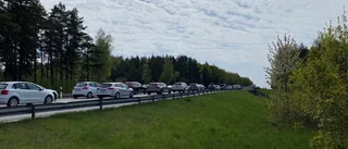 Singelolycka på E4 – var helt stopp i ett körfält