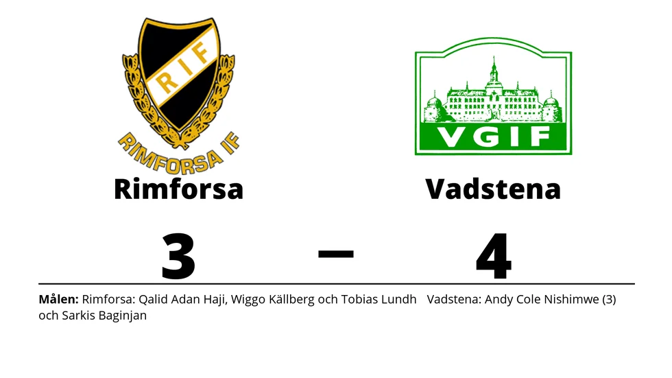 Rimforsa IF B förlorade mot Vadstena GIF