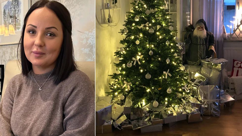 Hemma hos Linnea Sirrewius är det fullt av julklappar under julgranen.