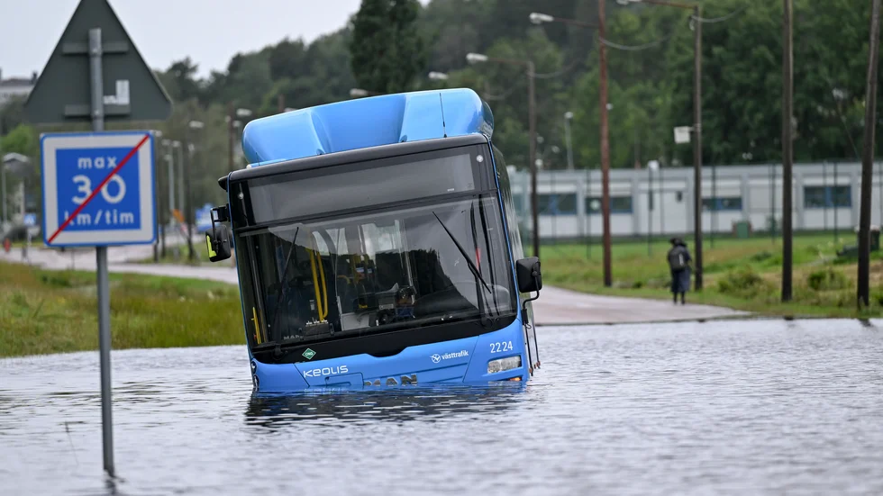 Ovädret Hans och efterföljande skyfall har orsakat problem med översvämningar på flera håll i landet. Men nu är de värsta skyfallen över, enligt SMHI. Arkivbild.