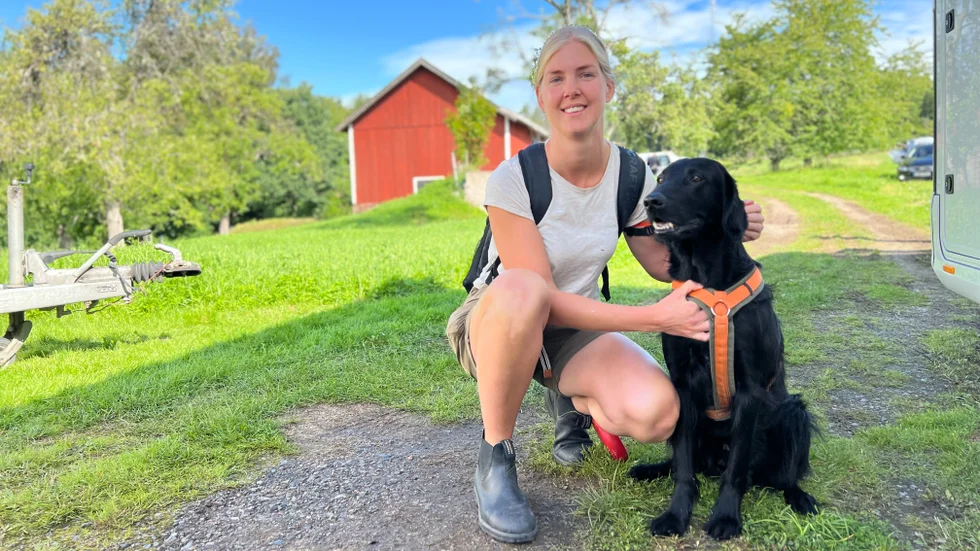 Sara Tuomaala från Linköping med hunden Pacho hade förhoppningar att nå pallplats. 
