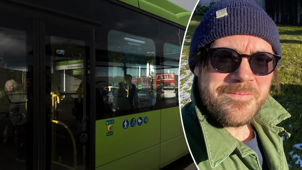 Johan Kindmark satt på bussen som besköts av en fyrverkeripjäs.
