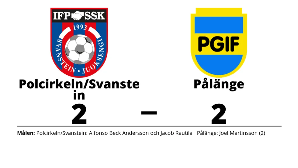 Polcirkeln/Svanstein FF spelade lika mot Pålänge GIF