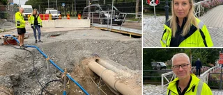 Efter framflyttat arbete – snart är hålet i gatan borta