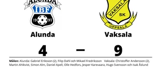 Hemmaförlust för Alunda - 4-9 mot Vaksala