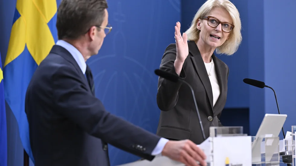 Statsminister Ulf Kristersson (M) och finansminister Elisabeth Svantesson (M).