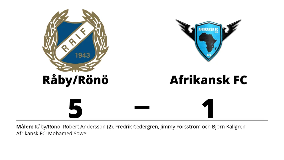 Råby-Rönö IF vann mot Afrikansk FC