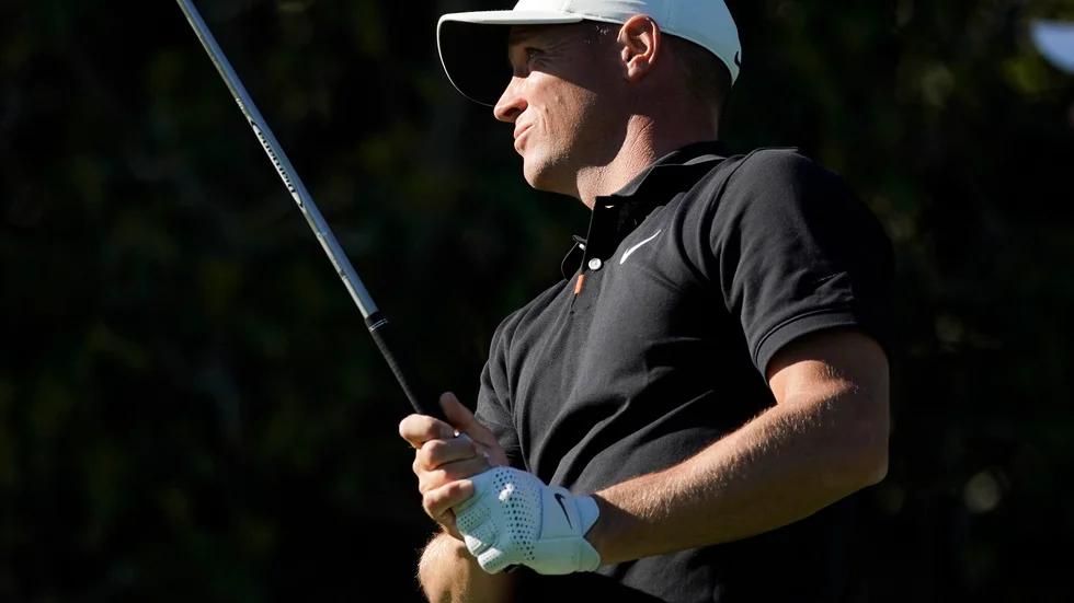 Alex Norén under första rundan på Riviera Country Club.