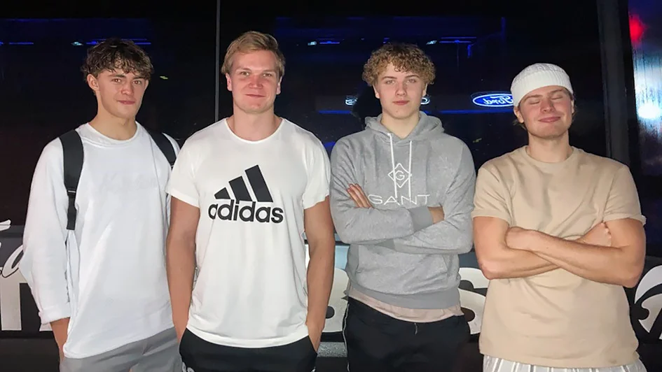 Rönnskärs målskyttar, Simon Grehn, Isak Moren, Filip Helander och Fredrik Westberg.