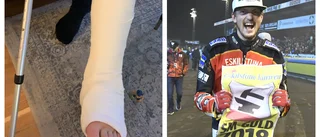 Speedwayprofilen bröt foten – i pulkabacken: "Ren otur"