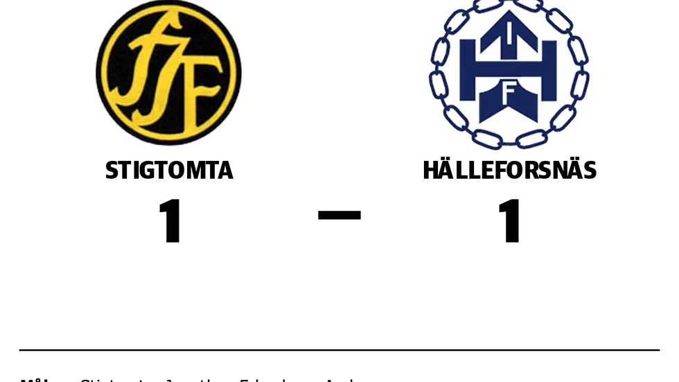 Stigtomta IF spelade lika mot Hälleforsnäs IF