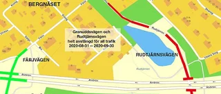 Vägar på Bergnäset stängs av för trafik