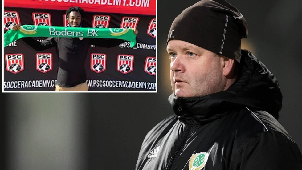 Nyförvärvet Zishim Bawa (infälld) och Christian Samuelsson, sportchef och tränare för Bodens BK. 
