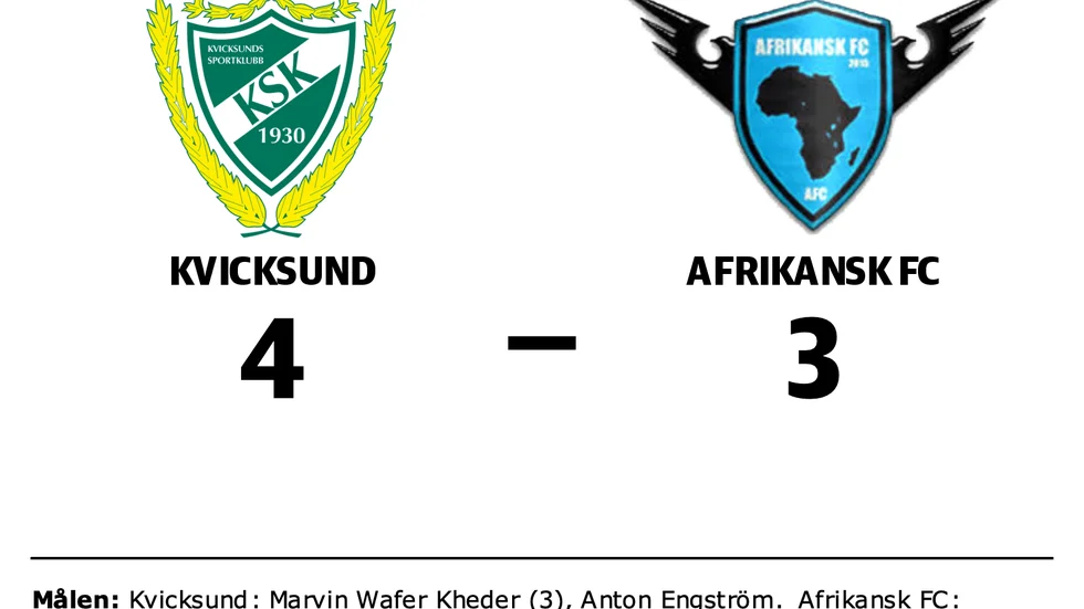 Kvicksunds SK vann mot Afrikansk FC