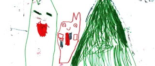 Olle, 5 år, tecknar kända tv-karaktärer