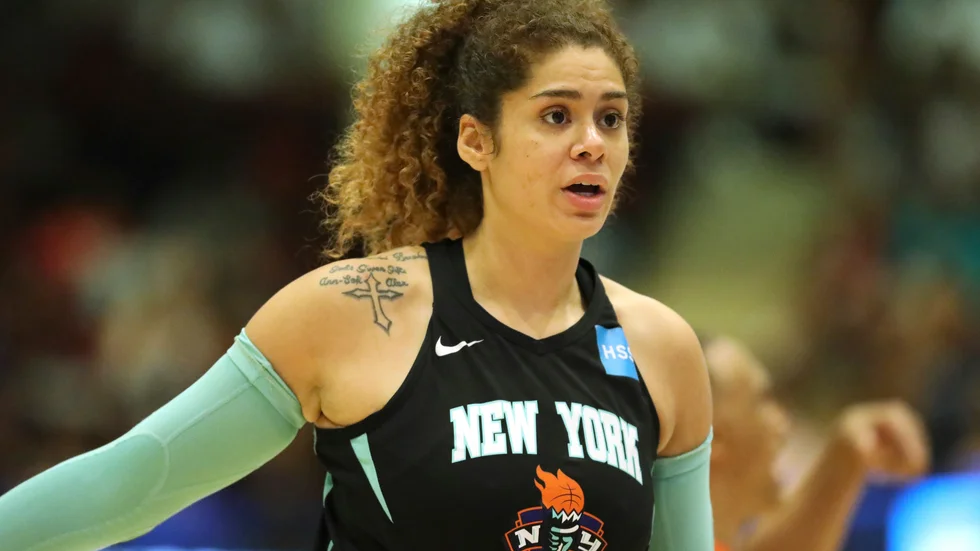 "Vi kommer definitivt att chocka människor", säger New York Libertys Amanda Zahui B inför WNBA-säsongen som i år spelas i Florida. Arkivbild.