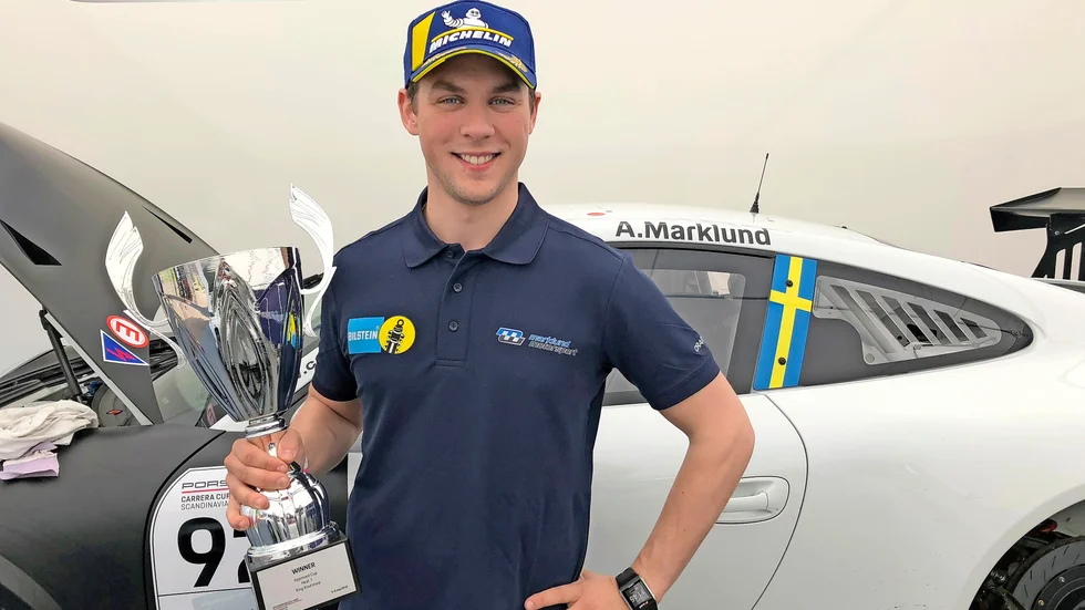 Anton Marklund, som vann Porsche Approved Cup 2018, lånar ut sin Porsche inför tävlingen i Fällfors.