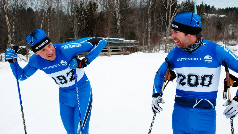 Seniorerna Niclas Andersson och Stefan Sunnerberg är SK Ringens sista senioråkare med Vasaloppet som det stora målet. Arkivbild.