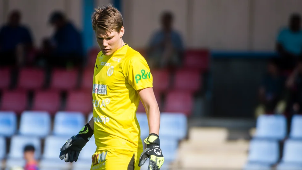 Gustaf Halvardson i Bissarnas matchtröja. På söndag spelar han för första gången mot sin moderförening på Rosvalla.