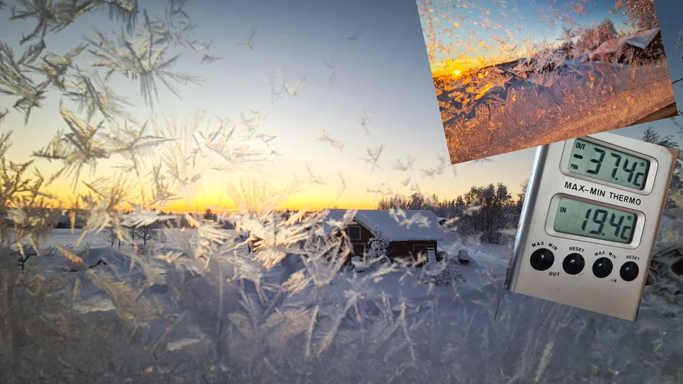 Inga-Lill Poromaa hade minus 38,4 grader kallt i Junosuando på onsdagen.
