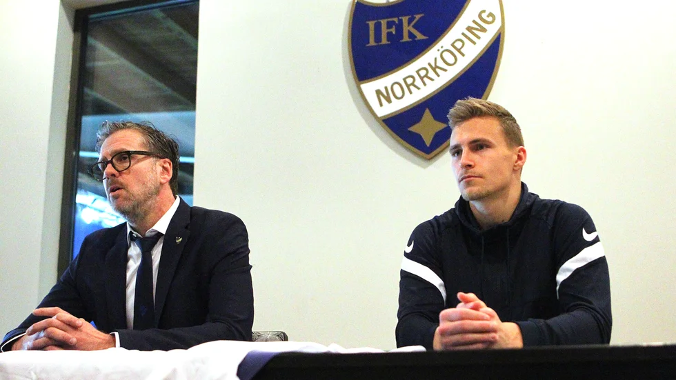 Rikard Norling och Marco Lund på dagens presskonferens.