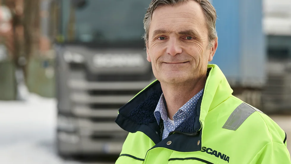 Hans Nordin är ansvarig för projektet Hub2hub på Scania i Södertälje.