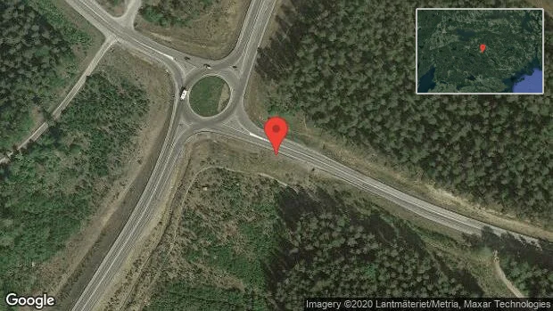 Stopp på väg 52 på grund av en singelolycka