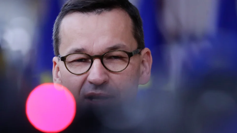 Polens premiärminister Mateusz Morawiecki tar strid för sin vetorätt inom ett EU som han säger att han inte känner igen sig i. Arkivbild.