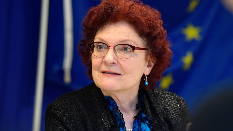Andrea Ammon, generaldirektör för EU:s smittskyddsmyndighet ECDC, under onsdagens seminarium om hur coronavirusutbrottet påverkar Europa och Sverige.