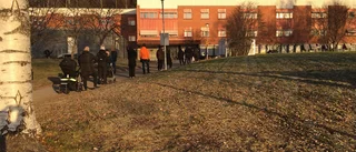 Långa köer till provtagning på Skellefteå lasarett – 30-tal personer väntar
