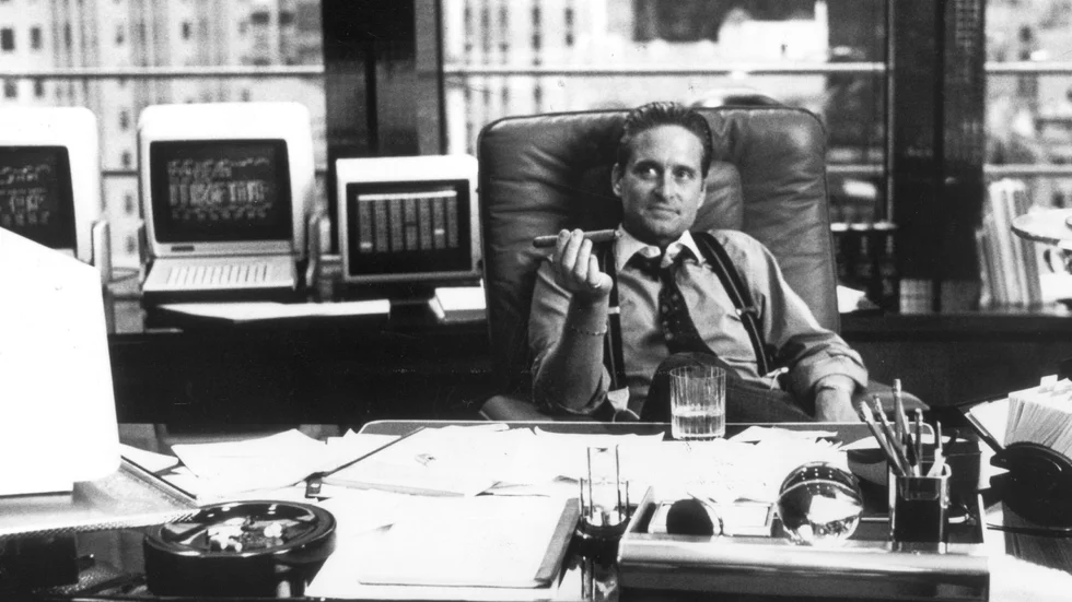 Michael Douglas i paradrollen som Gordon Gekko.