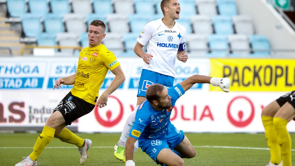 Norrköpings Christoffer Nyman skriker ut sin besvikelse.