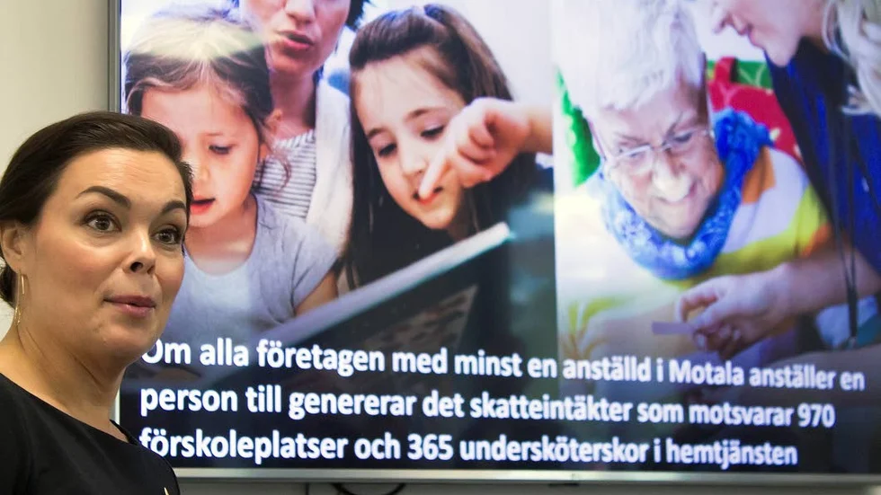 Sofia Sjöström, Svenskt Näringsliv, beskriver i en bild vad anställningar kan generara till kommunen.
