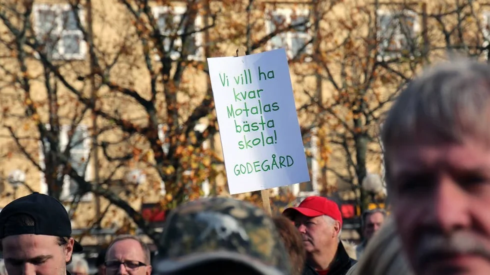 Bild från skolmanifestationen under hösten 2017.