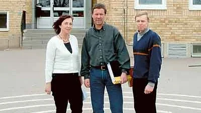 Tre Rimforsalärare som tröttnat på sparkraven i skolan: Maj-Viol Thostrup, Göran Carlsson och Gunnar Hultman.