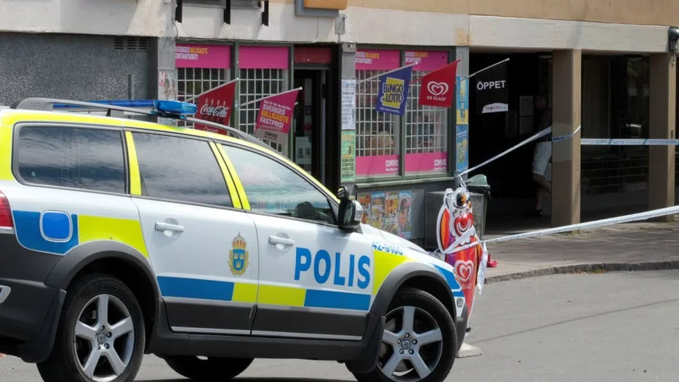 Närbutiken. Här greps den ene 20-åringen efter rånet.