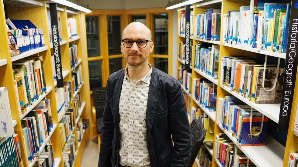 Erik Ciardi (C) besökte gymnasiet på torsdagen.