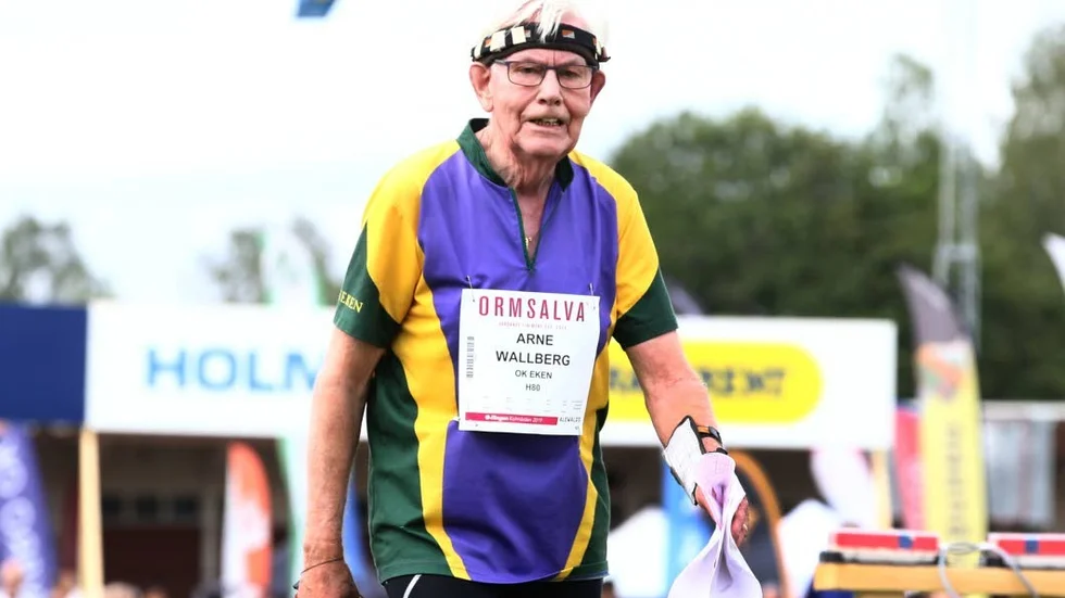 Arne Wallberg, OK Eken, pustar ut efter ännu en start i O-Ringen. S