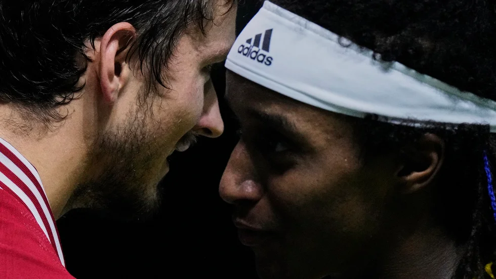 Den svenske singelettan Mikael Ymer mötte i november den ryske storstjärnan Daniil Medvedev, numera världsetta, när Sverige mötte det ryska förbundets lag i Davis Cup-slutspelet. Arkivbild.