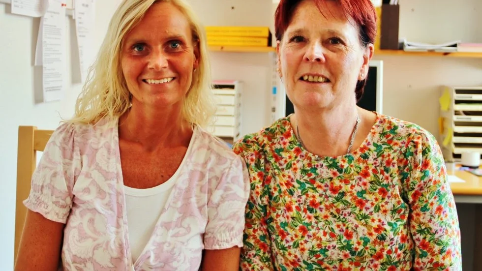 Lotta Karlsson, förskollärare, och Marika Sjödin, barnskötare, på förskolan Tallen i Västervik. Nu stunder nya inskolningar för dem. Foto: Liselotte S Johansson