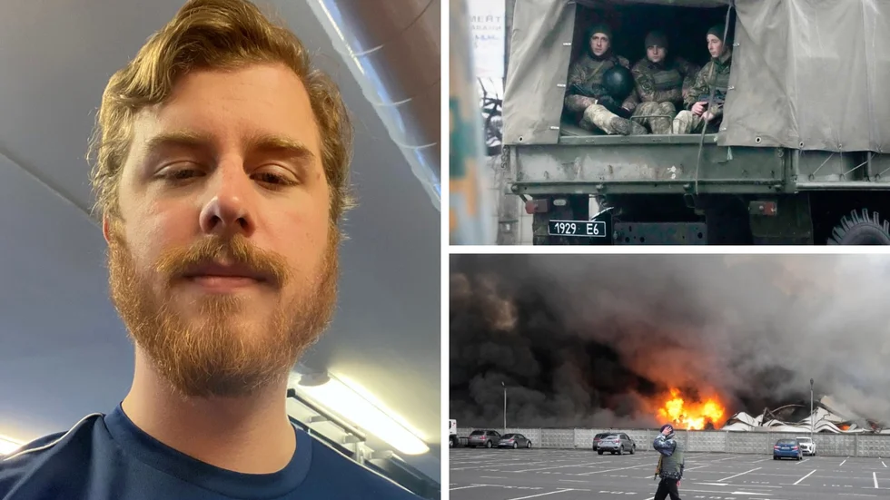 Oscar Andersson, från Finspång, förmedlar personer från hela världen som vill kriga för Ukraina mot den ryska invasionen. 