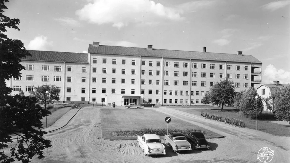 Sjukhuset sett från söder 1959.