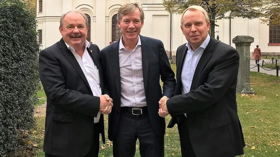 Jan Persson styrelseordförande Kilenkrysset Gustaf Hermelin styrelseordförande Catena och Jens Persson VD Kilenkrysset.