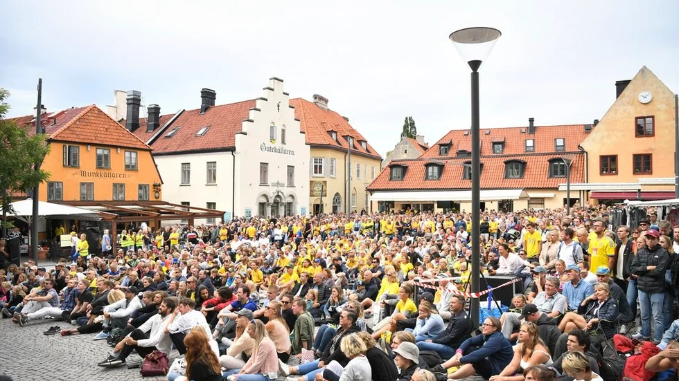 Almedalsveckan har förändrats, tycker centerpartisten Arne Jonsson. Bilden är från å Stora torget i Visby under fotbolls-VM.