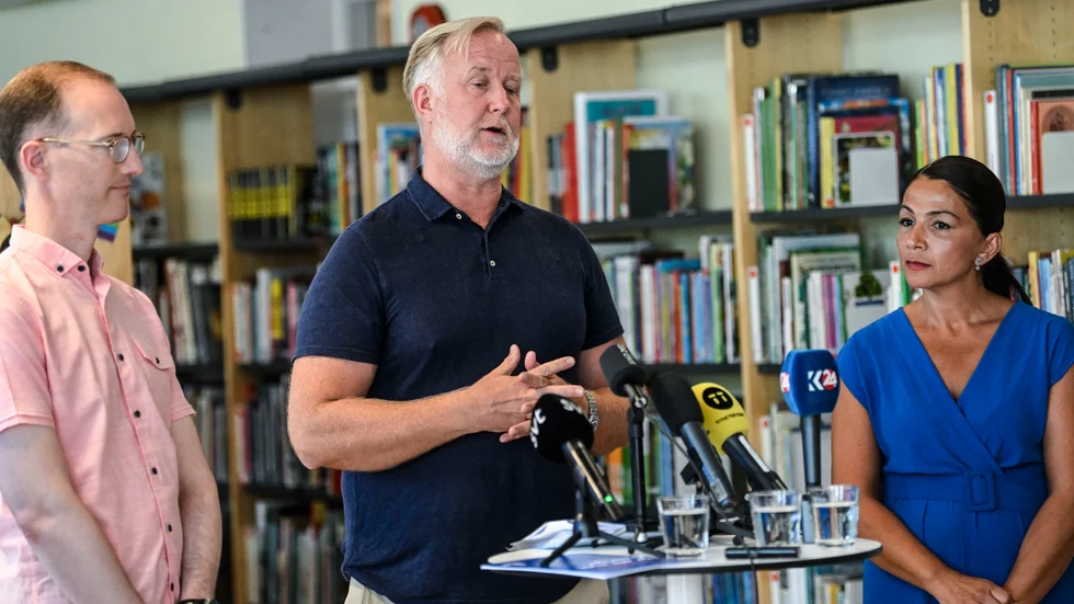 Johan Pehrson presenterade Liberalernas valmanifest tillsammans med Gulan Avci, jämställdhetspolitisk talesperson och Jan Jönsson, socialborgarråd i Stockholm. 