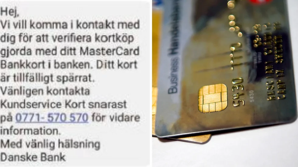 Det här meddelandet fick Peter Larsson i tron att det kom från banken. Men det var ett led i ett bedrägeri.