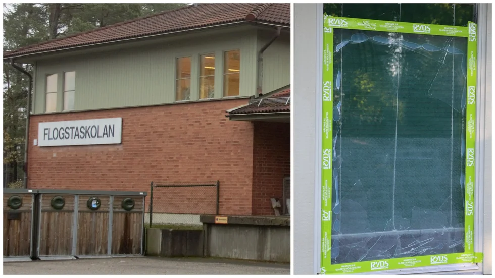 Flogstaskolan i Uppsala har utsatts för fönsterkrossning. 