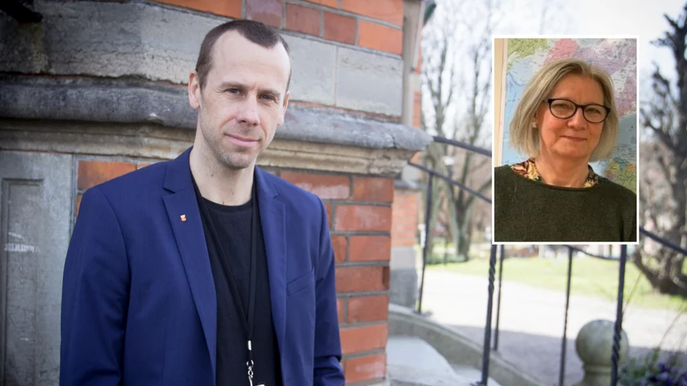 Tobias Plantin, säkerhetschef på Katrineholms kommun, och Marianne Jeppson, enhetschef på mottagningsenheten Bryggan. 
