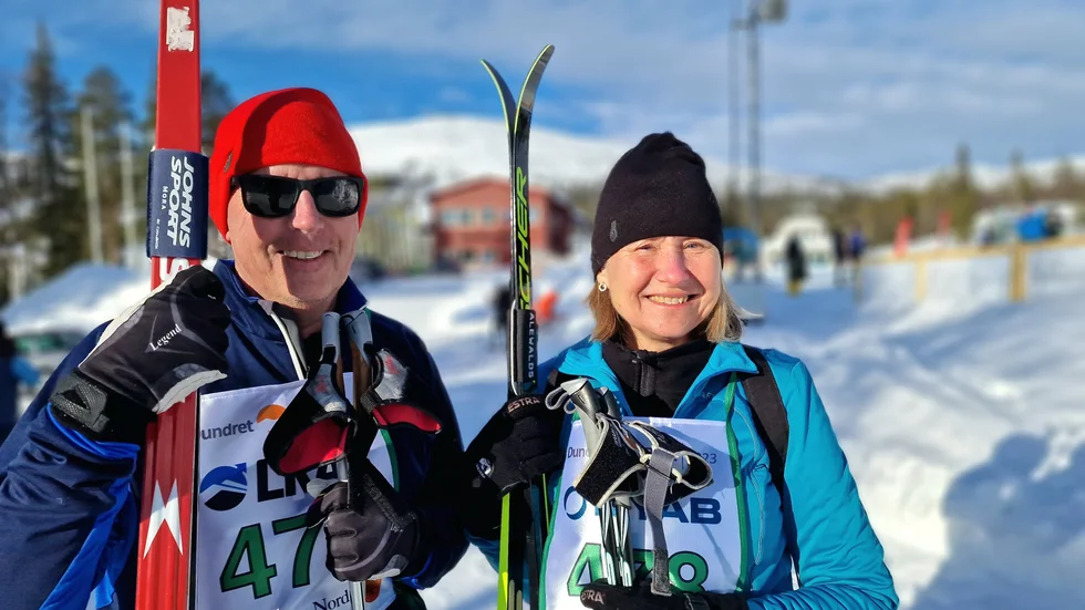 Lotta Person och Stefan Knorn från Sollentuna utanför Stockholm deltog för första gången. "Jag har siktat in mig på den där rensoppan och att komma i mål innan de drar repen.", säger Lotta och skrattar.